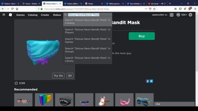 Deluxe Neon Bandit Mask | Roblox смотреть онлайн