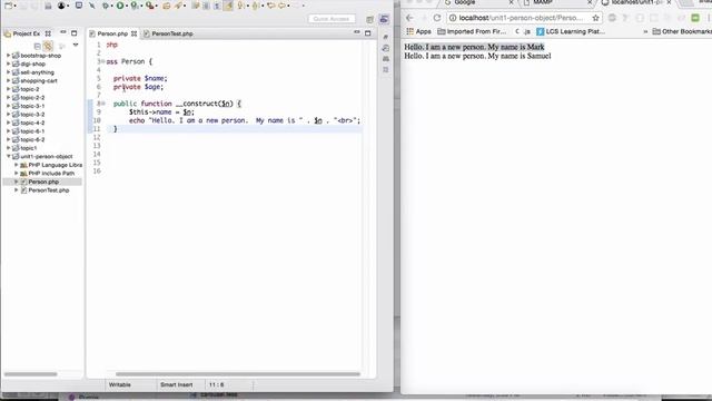 Activity 1 Part 2b - Object Oriented Programming in PHP Person Class Example смотреть онлайн