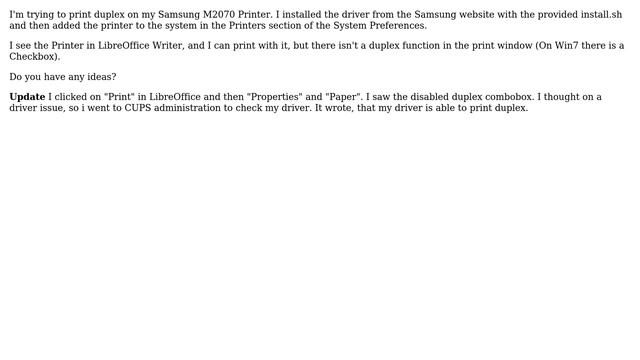 Unix & Linux: Linux Mint duplex driver for Samsung M2070 смотреть онлайн