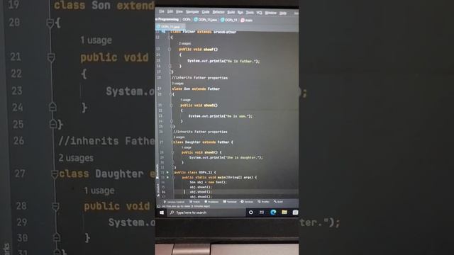 Hybrid Inheritance in java Programming смотреть онлайн