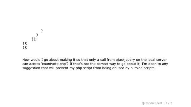 jQuery : Allow access to PHP file only through ajax on local server смотреть онлайн