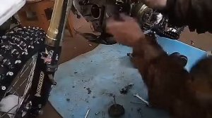 Разборка мотора и притерание клапанов на питбайке кайо 140