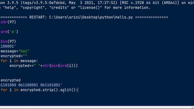 #ord #bin #chr #encrypt #decrypt #python #tutorial #srinivasthedeveloper #srinivas#the#developer смотреть онлайн