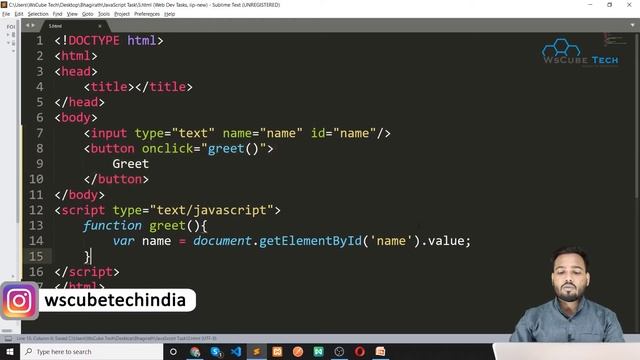 How to call a user-defined function onclick event | Javascript Tutorial in Hindi смотреть онлайн