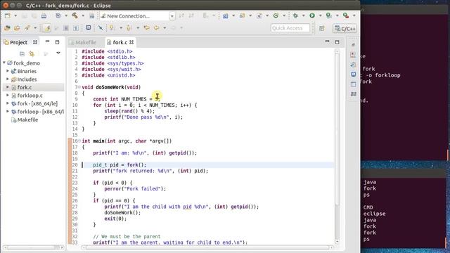 Linux fork() Introduction смотреть онлайн