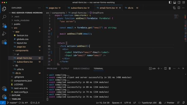 Build FORMS ON THE SERVER using RSCs and Zod смотреть онлайн