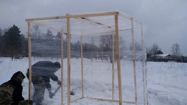 Походная баня из стретч-плёнки.mp4