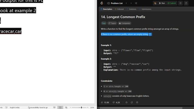Question 14| Longest Common Prefix| Leetcode solution| C++ смотреть онлайн