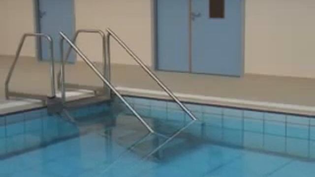 Специальная лестница для бассейнов с системой регулировки глубины (EWAC Medical) смотреть онлайн