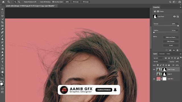 hair masking using select and mask | Photoshop tutorial смотреть онлайн