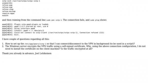 Unix & Linux: Configuring SSTP client on Debian
