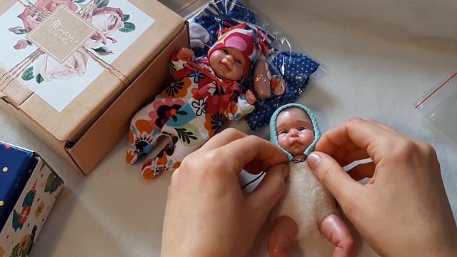 Братик и сестренка мини реборны из полимерной глины. Запаковка! смотреть онлайн