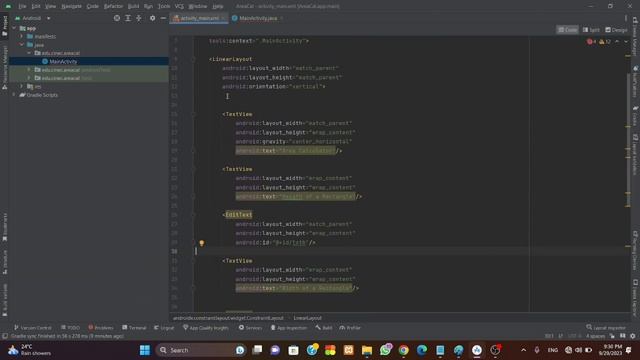 How To Create Area Cal In Android Studio | Java | XML | Mobile Computing | Code Lounge