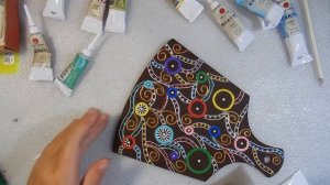 Деревянная досточка. Точечная роспись. Мастер класс.