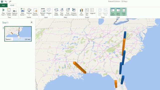 Excel 3D Mapping: Power Map 3D Map with 2 Data Sets - Episode 2218 смотреть онлайн