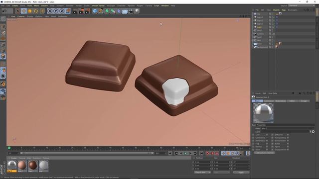 How to create chocolate idea in Cinema 4d modeling, render смотреть онлайн