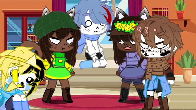 Frisk and chara turn into cats||Undertale Frans and Papara смотреть онлайн