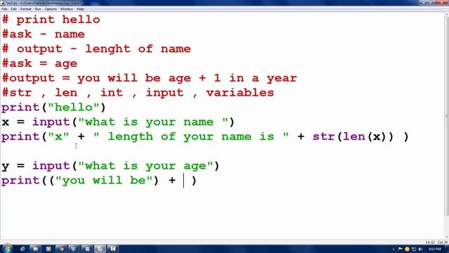 Python tutorial in Hindi 15 : Write a program using things that we learned so far смотреть онлайн