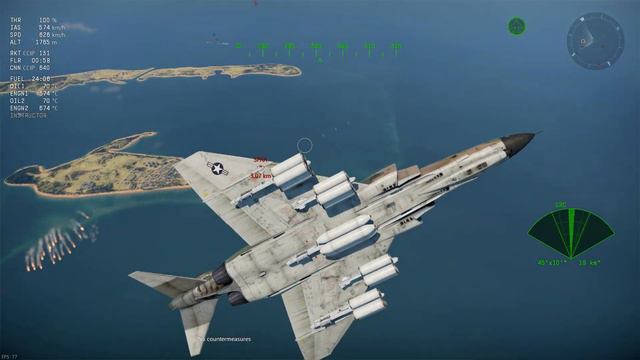 War Thunder - F-4E Phantom II with 285 FFAR Rockets C.A.S. Demo смотреть онлайн
