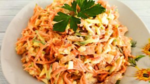 Салат с копченой курицей и корейской морковью