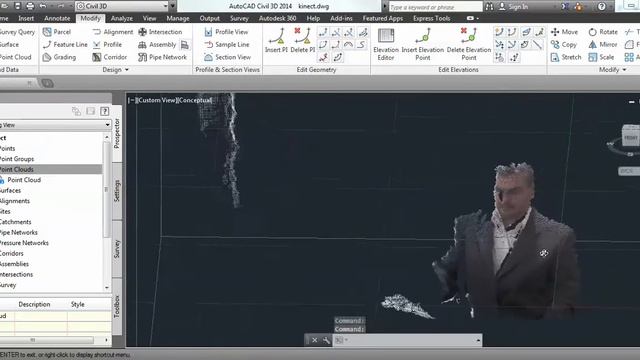 Point Cloud with Civil 3D 2014 and Kinect смотреть онлайн