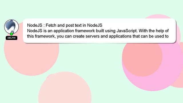 NodeJS : Fetch and post text in NodeJS смотреть онлайн