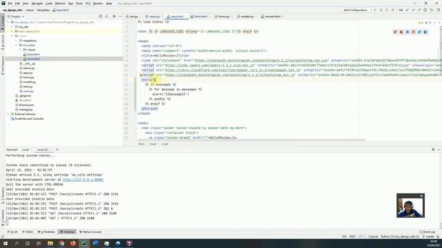 Python Django Tutorial: 14 - Alert messages смотреть онлайн