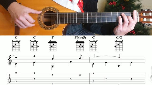 Jingle Bells - Easy Fingerpicking with Guitar Pro Tabs смотреть онлайн