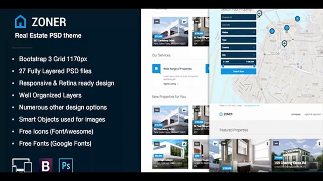 Zoner - Real Estate PSD Template | Themeforest Website Templates and Themes смотреть онлайн