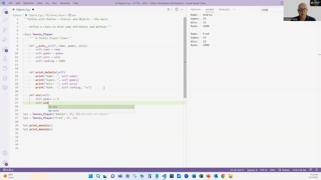 Python - Classes - Methods and Attributes смотреть онлайн