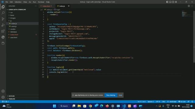 Firebase OTP authentication in javascript tamil смотреть онлайн