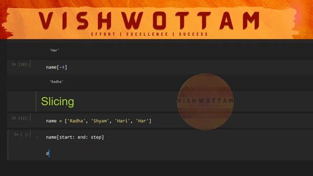 Python list slicing and indexing made easy with Vishwottam смотреть онлайн