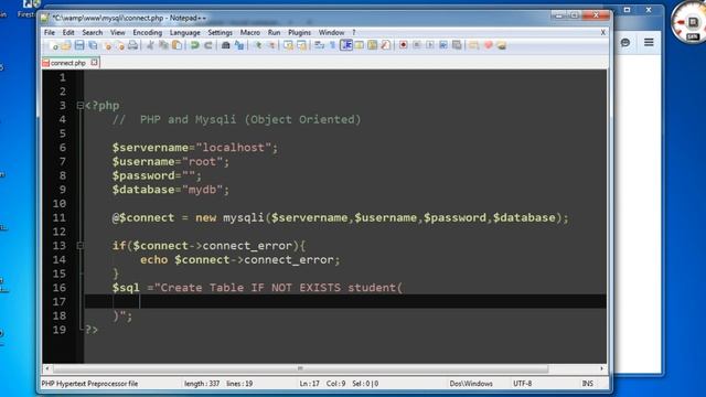 PHP and Mysqli Create Table (Object Oriented) смотреть онлайн