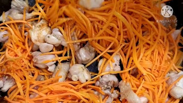 Вкусный ужин за 25 минут! Рисовая лапша с курицей и овощами в соусе. смотреть онлайн