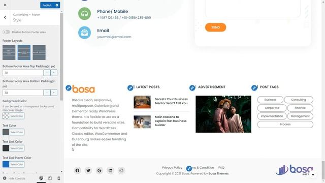 How to setup Footer Layouts Options - Bosa Multipurpose WordPress Theme смотреть онлайн