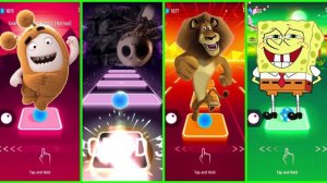 Oddbods VS The Nightmare Before Christmas VS Madagascar VS The SpongeBob Dance EDM Rush Tiles Hop