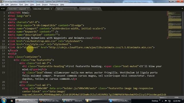 Creating Animations with Animate CSS and jQuery Waypoint смотреть онлайн