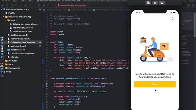 Restaurant Delivery App in Swift IOS Using Lottie Images ✌️? смотреть онлайн