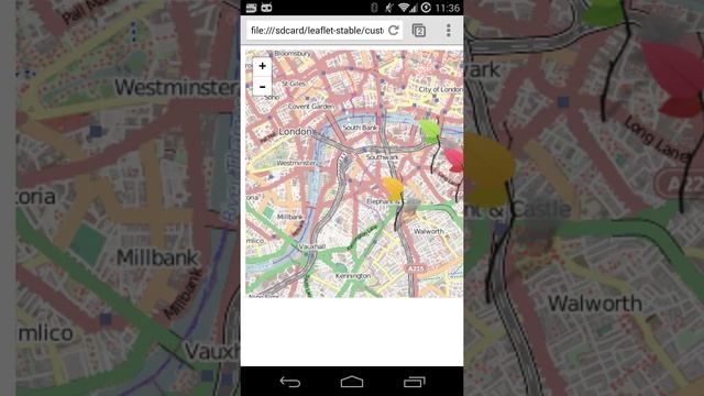 Custom Icons Example on Mobile using Leaflet Stable смотреть онлайн