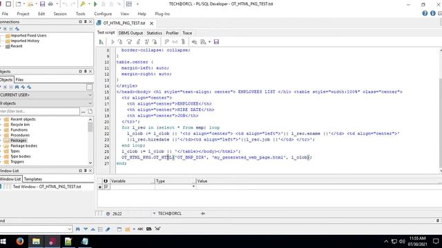 How to Generate HTML report using plsql in Oracle Database. смотреть онлайн