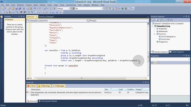 Curso Tutorial de C# en Español Capitulo 12 Linq Sort Sorting IV смотреть онлайн