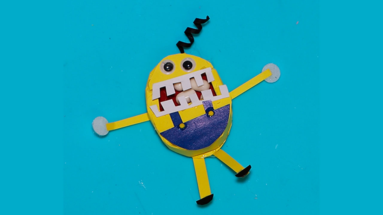 Как сделать Миньона из бумаги своими руками, детская простая поделка Миньон в детский сад и в школу смотреть онлайн