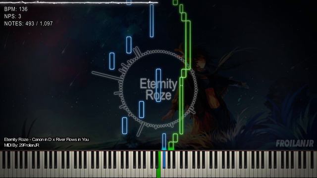 『Playable MIDI / Synthesia Visual』 Eternity Roze - Canon in D x River Flows in You смотреть онлайн