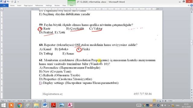 27.12.2020 tarixində keçirilmiş ÜSİ_1 imtahanının İnformatika suallarının izahı смотреть онлайн