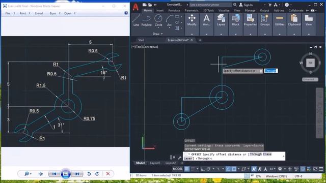 AutoCAD 2021 for Beginners: Exercise 06 смотреть онлайн