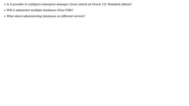 Databases: Can I Configure Enterprise Manager Cloud Control on Standard Edition смотреть онлайн