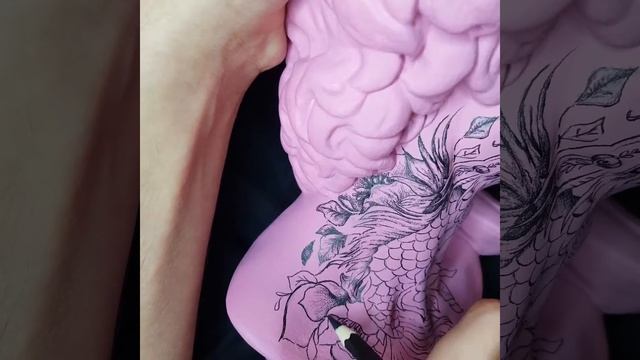 Розовый ДАВИД - делаем декоративное КАШПО с ТАТУИРОВКОЙ ДРАКОНА - РЫБЫ | Дизайн и декор для дома смотреть онлайн