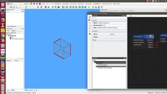FreeCAD with PyFlow: create a connection of edges and and fill the face смотреть онлайн