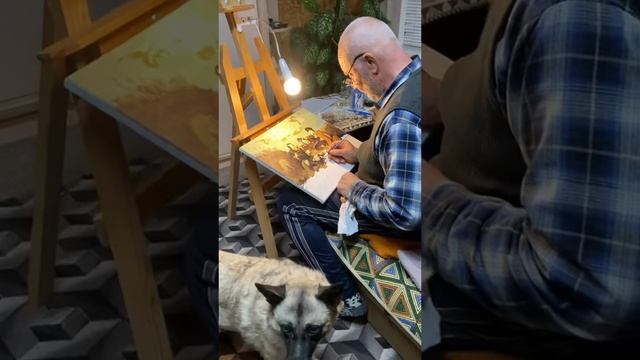 Картины по номерам #собаки #дом #коты #семья смотреть онлайн