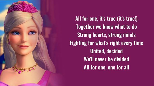 Barbie - All For One - Lyrics (Barbie and The Three Musketeers) смотреть онлайн